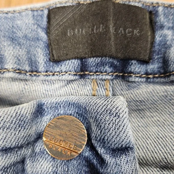 Buckle Black No. 75 Skinny Jeans Size 25 High Rise Distressed Acid Wash STRETCH - Picture 4 of 11
